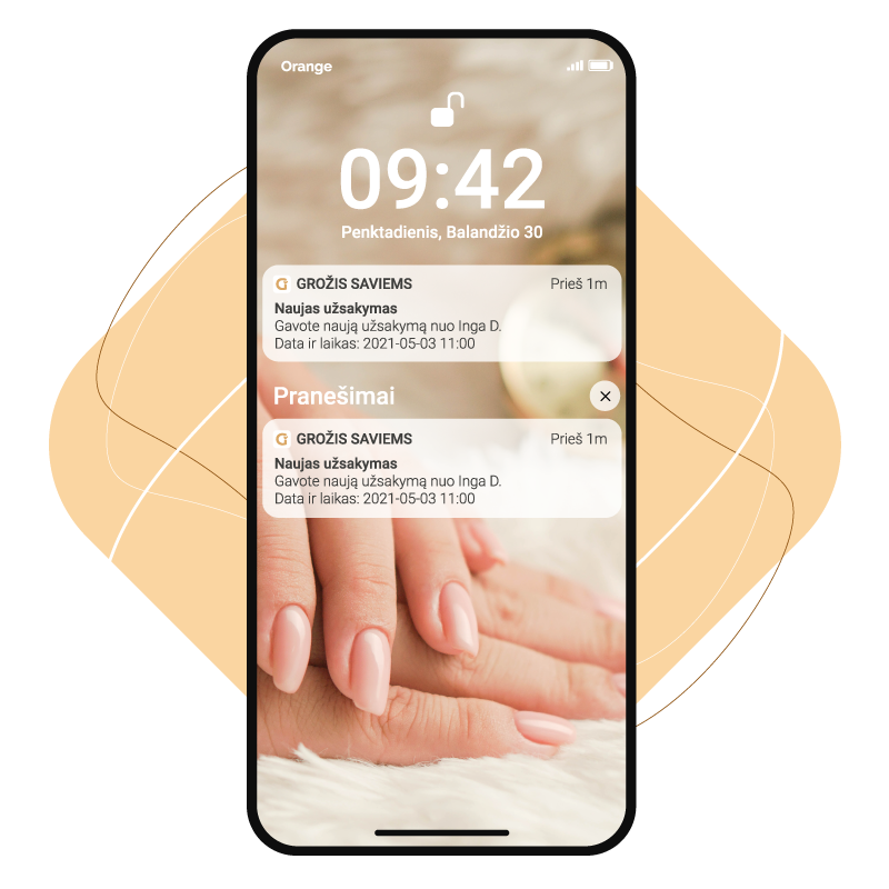 Automatiniai grožio paslaugų vizitų pranešimai